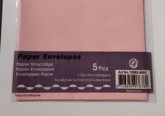   Papír boríték, egyszínű rózsaszín, 11,2x15,5 cm - 3db / csomag
