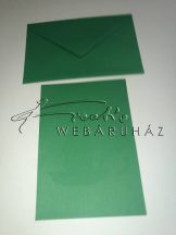 Meghívó készlet - Gyertyás, zöld paszpartu borítékkal