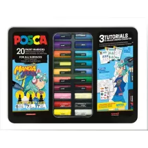   Posca filc készlet - UNI Posca Manga ajándékkészlet, 20 db-os - Manga
