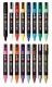 Posca filc készlet, Ecset hegyű, 1-4 mm vastag filcek, UNI Posca PC-5BR - 16 színű készlet