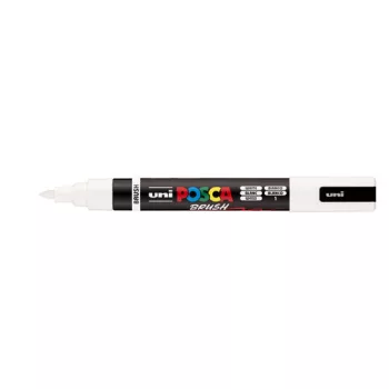 Posca filc, Ecset hegyű, 1-4 mm vastag filc, UNI Posca PC-5BR - Fehér 01