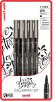 Rajzmarker készlet, UNI PIN "Love Lettering", 5 különböző vonalvastagság, fekete Rajzmarker készlet, UNI PIN "Love Lettering", 5 különböző vonalvastagság, fekete