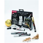 UNI PWE-5M Karácsonyi Szett - 4 dbos - Skandináv (Arany Ezüst Fehér Fekete)