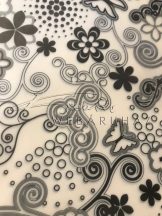 Kreatív hobby - Transzparens papír - Fekete- Fehér Retro virágok