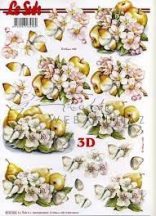 Körték, fehér virágok Fázisos 3D