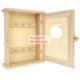 Díszíthető fa kulcstartó szekrény, alma kivágással az ajtón, méret: 16x21x5 cm, kulcsos szekrény