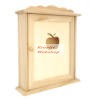   Díszíthető fa kulcstartó szekrény, alma kivágással az ajtón, méret: 22x25x6 cm, kulcsos szekrény