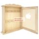 Díszíthető fa kulcstartó szekrény, alma kivágással az ajtón, méret: 22x25x6 cm, kulcsos szekrény
