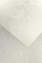   Domborított karton - Rózsák mintás karton, 250 gr, A4, 1 lap - Fehér színű