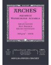 ARCHES savmentes akvarelltömb 100 % pamutból, 300 gr, melegen préselt, sima - 12 lap, A5