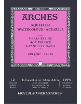   ARCHES savmentes akvarelltömb 100 % pamutból, 300 gr, melegen préselt, sima - 12 lap, A5