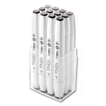 TOUCH Twin Brush Marker 12 db, Meleg szürke