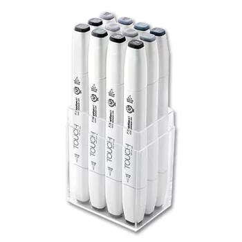TOUCH Twin Brush Marker 12 db, szürke Blue / Green