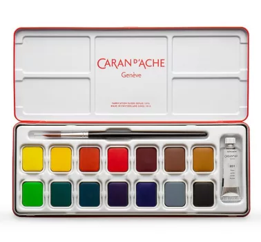 Gouache szín készlet Caran d'Ache 13 tégely