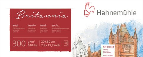Akvarell tömb HHM Britania 20x50cm 300g hot pressed