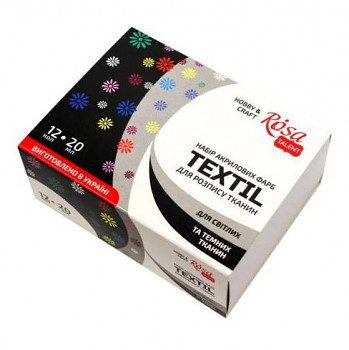 Textilszín készlet Rosa 12x20ml