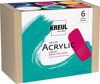 Akril festékkészlet Kreul Triton 6x750ml – Modern Mix