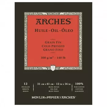 Tömb Arches cold press olajfestéshez, 31x41cm 100% pamut