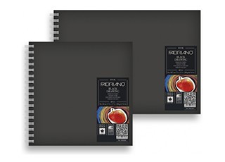 Fekete papíros tömb Fabriano 190g A4 spirál kötésű