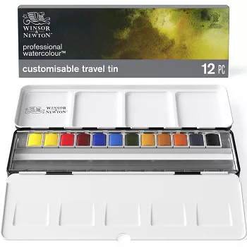 Set of W&N watercolor paints 12 pcs of pans