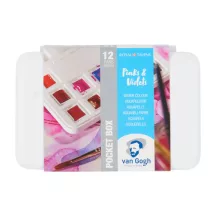   Van Gogh akvarell festék készlet 12 db Pocketbox rózsaszín + ibolya