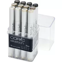 marker set Copic sketch 12 pcs gray shades warm