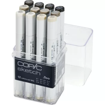 marker set Copic sketch 12 pcs gray shades warm