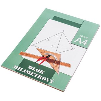 Milliméterpapír blokkban A4 80g, 50 lap