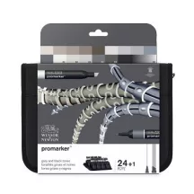 Marker készlet WN Promarker 24 db Wallet Black and Greys