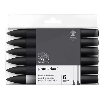 Marker készlet WN Promarker 6 db Blacks + Blender Marker készlet WN Promarker 6 db Blacks + Blender