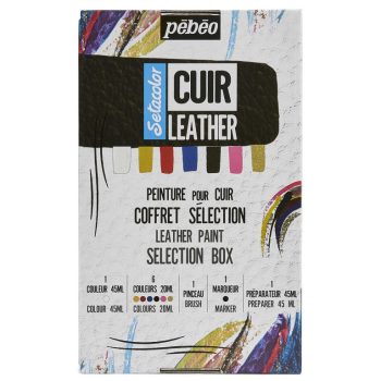 Bőrfestő készlet Pébéo Leather Selection box