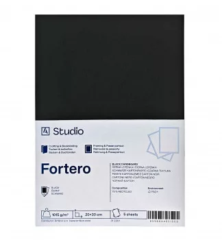 Fekete karton Fortero 1015g 20x30cm, 5 lap