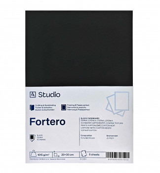 Fekete karton Fortero 1015g 30x40cm, 5 lap