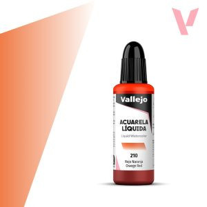 Vallejo folyékony akvarellfesték 32ml – 210 Orange Red