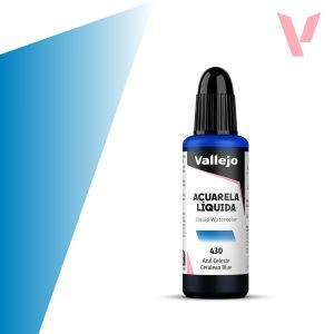 Vallejo folyékony akvarellfesték 32ml – 430 Cerulean Blue