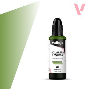 Vallejo folyékony akvarellfesték 32ml – 580 Gold Olive