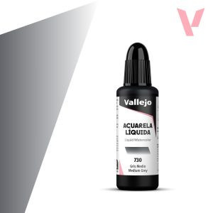 Vallejo folyékony akvarellfesték 32ml – 730 Medium Grey