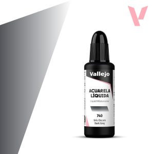 Vallejo folyékony akvarellfesték 32ml – 740 Dark Grey
