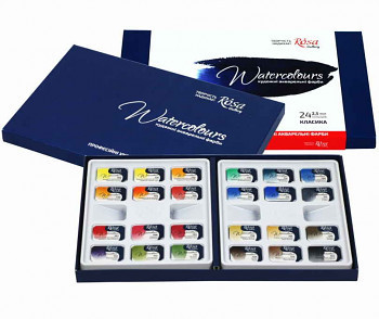Akvarelfesték készlet Rosa 24 db papír csomagolásban
