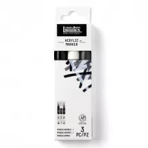 Akril marker készlet 3 db - fekete és fehér