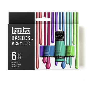 Liquitex Basics akril festék készlet 6x22ml fémes