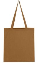 Vászon táska hosszú füllel - bronz barna / érem bronz