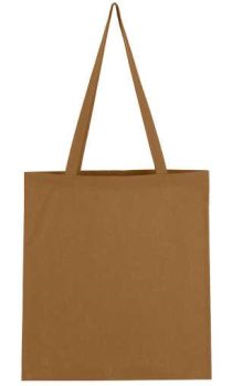 Vászon táska hosszú füllel - bronz barna / érem bronz