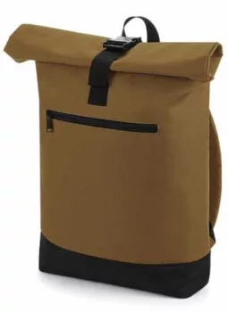 Rolling backpack with pocket - light brown / caramel