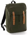 Camel canvas backpack without pockets - dark green / military green