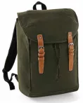   Camel canvas backpack without pockets - dark green / military green