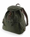 Camel canvas backpack with pockets - dark green / military green