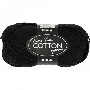 100% pamut fonal, 50g - fekete