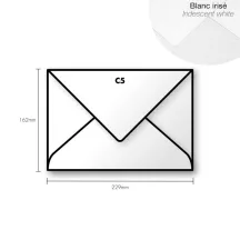 Paper envelope Pollen C5 162x229mm  Iridescent fehér