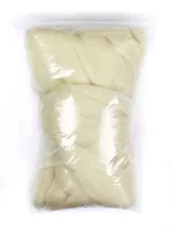 Természetes fehér kártolt juhgyapjú 100g
